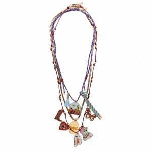 Zara 3-Pack Cord Chain Medallion Charm Necklace